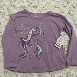NEW with tags girls unicorn long sleeve size 4/5 shirt